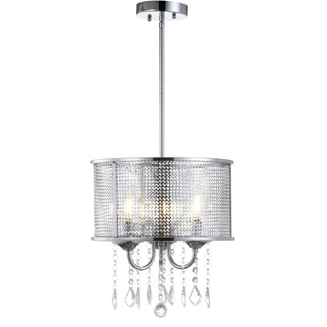 Avah Metal/Crystal Adjustable LED Drop Chandelier - JONATHAN Y
